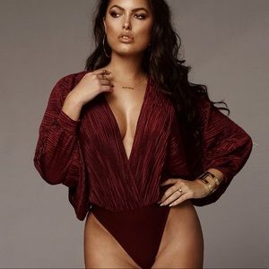 Ribbed V-Neck Bodysuit